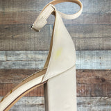 Sam Edelman White Scalloped Strap Heeled Sandals- Size 9.5 (see notes)