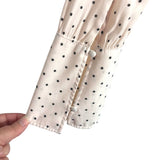 Free People Cream Polka Dot Button Front Neck Tie Blouse- Size S