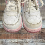 NIKE White/Pink Air Force One Sneakers - Size 9 Kids (See Notes)