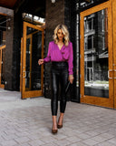 Leith Fuchsia Geo Print Surplice Bodysuit- Size S (sold out online)