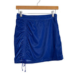 Free People Blue Velvet Side Ruched Mini Skirt - Size 0