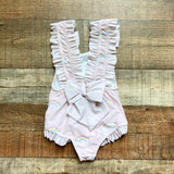 Sal & Pimenta Light Pink Rainbows with Ruffles and Bows One Piece- Size 6T