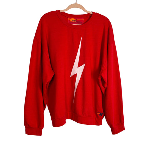 Aviator Nation Red Lightning Bolt Sweatshirt- Size L (sold out online, we have matching sweatpants)