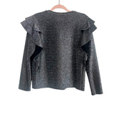 Rebecca Minkoff Sparkly Pewter Kiera Ruffle Top NWT- Size XS