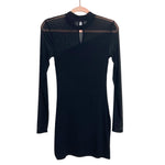 H:ours Black with Sheer Top and Sleeves Mock Neck Dress- Size M