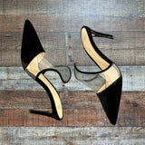 Alevi Milano Black Velvet/Clear Low Heels- Size 36