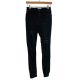 Free People Black Distressed Skinny Jeans- Size 28 (Inseam28.5”)