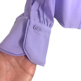 White House Black Market Purple Button Front Blouse- Size L