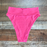 Aerie Pink High Cut Cheeky Swim Bottoms - Size M