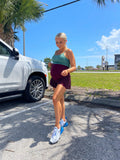 Maacie Wine with Inner Shorts Maternity Yoga Shorts- Size S