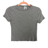 DIVIDED H&M Grey Ribbed Cropped Top- Size M