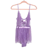 Mentionables Purple Sheer Lace and Satin Lingerie NWT- Size XL