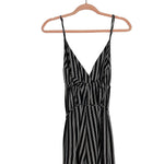 Hayden LA Black/Brown/White Striped Tie Belt Surplice Jumpsuit- Size S