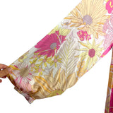 H&M Orange Yellow and Pink Floral Side Slit Dress- Size XL