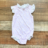 Sun House Children's Light Purple with Orange Flowers Ruffle One Piece- Size 4