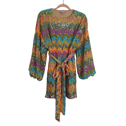 Show Me Your Mumu Multicolor Sequin Belted Dress - Size S (sold out online)