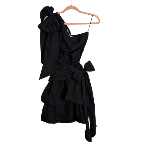 Elliatt Black One Shoulder Bow Gwen Dress NWT - Size S
