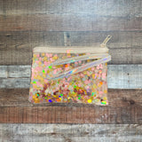 3C4G Clear Zippered Glitter Wristlet
