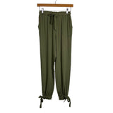 Lulu's Olive Drawstring with Ankle Drawstrings Pants NWT- Size XS (sold out online, Inseam 26")