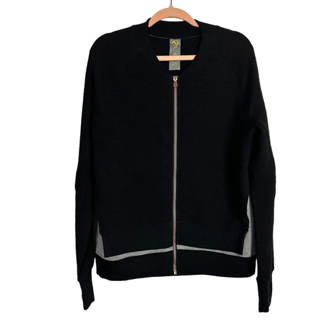 SHAPE Black and Grey Zipper Front Jacket- Size M