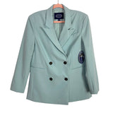 Scoop Light Blue with Shoulder Pads Double Breasted Blazer NWT- Size XS (see notes)