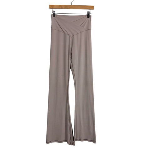 Offline by Aerie Beige Crossover Waist Flare Leggings- Size L (see notes, Inseam 32.5”)