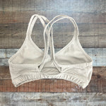 Beyond Yoga White Gold Speckled Sports Bra- Size S