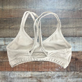 Beyond Yoga White Gold Speckled Sports Bra- Size S