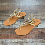 Nana Positano Tuscan Leather Hand Soldered Jeweled Sandals- Size 37 (see notes)
