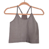Popflex Taupe What's The Scoop Seamless Crop Tank NWT - Size S (Sold Out Online!)