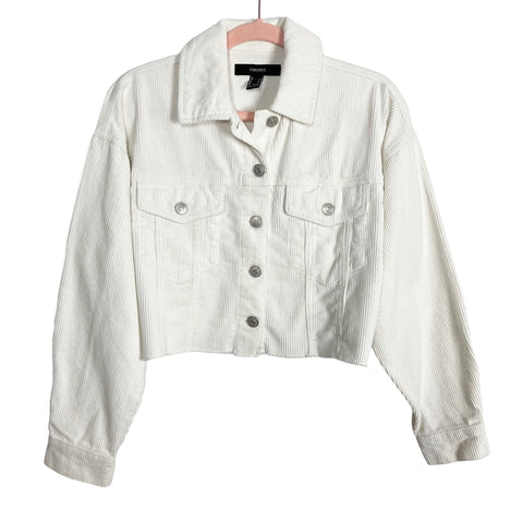 Forever21 Cream Ribbed Corduroy Cropped Jacket- Size S (sold out online)