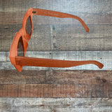Ryan Simkhai Eyeshop Orange Boxy Frame Polarized Sunglasses NEW