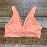 Aerie Neon Orange Lace Padded Bralette NWT- Size L