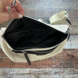 Varley Cream and Black Canvas Anita Belt Bag