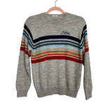 Mother Grey Multicolor Striped Embroidered Alpaca/Wool Blend Sweater - Size XS (See Notes)