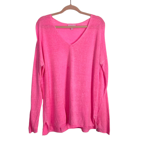 Lilly Pulitzer Hot Pink 100% Linen Sweater- Size XL (see notes)