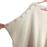 Barefoot Dreams Cozy Chic Cream with Side Buttons Fuzzy Poncho- Size OS (see notes - Sold Out Online!))