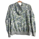 Old Navy Gray with Blue/Green Floral Print Hooded Sweatshirt- Size M