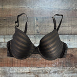Maidenform Black with Sheer/Stripes Overlay Underwire Bra- Size 34D