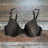 Maidenform Black with Sheer/Stripes Overlay Underwire Bra- Size 34D