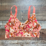 Offline By Aerie Pink Floral Print Sports Bra - Size L
