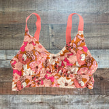 Offline By Aerie Pink Floral Print Sports Bra - Size L