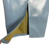 Kitri Blue Faux Leather Front Slit Skirt- Size 2 (sold out online)