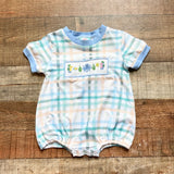 The Smocked Flamingo Plaid Smocked Ocean Creatures Bubble- Size 6M (we have matching dress)