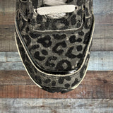 P448 Black Leopard Print Silver Tongue Sneakers - Size 37 (See Notes)