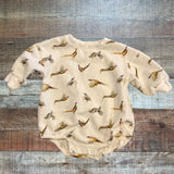 Saltwater Swaddles Bird Print Sweatshirt Romper- Size 3-6M (see notes)