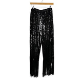 River Island Plus Black Sequin Fringe Pants - Size 18 (Inseam 17")