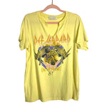 Daydreamer Yellow V-Neck Def Leppard Tee- Size M