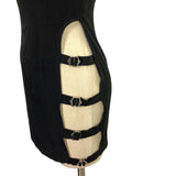 Superdown Black One Shoulder with Side Buckles and Cut Outs Mini Dress (Sold Out Online)- Size S
