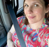 Oliphant Tropical Cockatiel Print Smocked Bodice Lined Dress- Size L